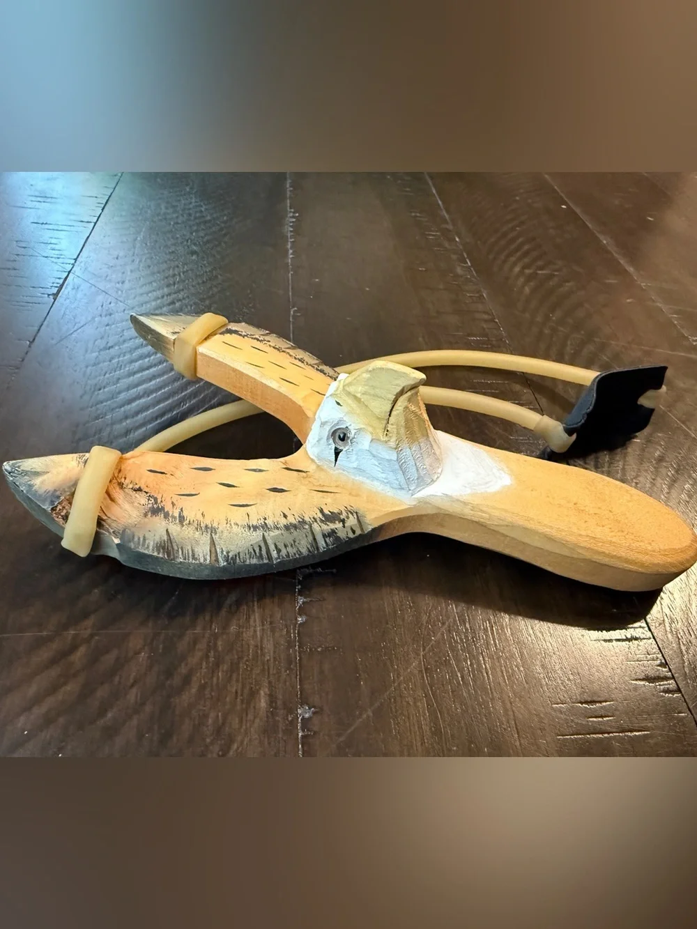 Handcrafted Yellow Wooden Bird Slingshot for kids or adults